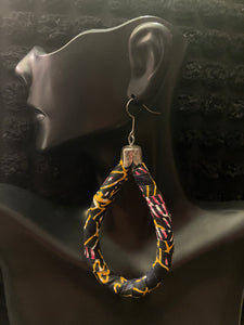 African Fabric Teardrops-multi(black, yellow,pink)